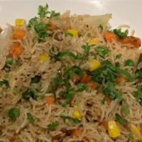 Vegetable Fried Rice (Chinese Selection)
 · Gluten free. Seasonal vegetables sautéed in garlic onion with dry basmati rice and soy sauce.