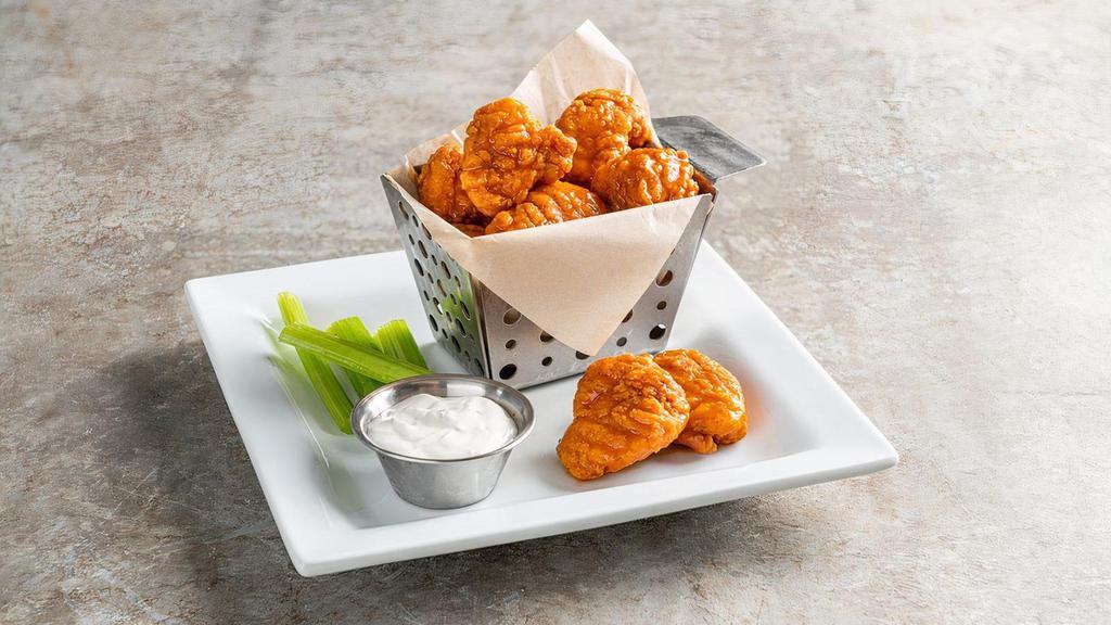 Boneless Wings · Hand-tossed in choice of sauce, celery, dipping sauce.