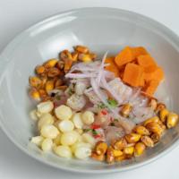 Ceviche - Half portion · The smaller version of our peruvian ceviche. Made specially to satisfy your craving!