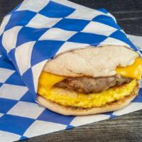 Egg & Cheese English Muffin · Eggs, melted American cheese, and English muffin.