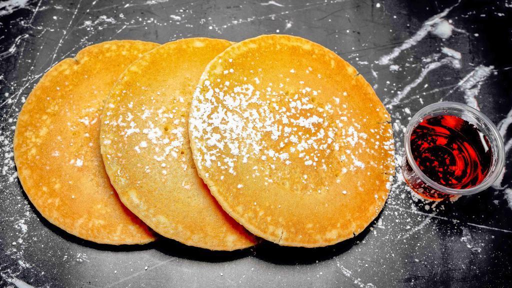 Sweet Pancakes · 3 Buttery Pancakes served with Syrup and Powdered Sugar and Butter
