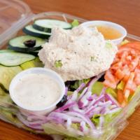 Chicken Salad Salad · Housemade Chicken Salad on Romaine lettuce with choice of dressing and toppings.