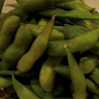 Edamame · Vegetarian. Lightly salted boiled green soybeans.