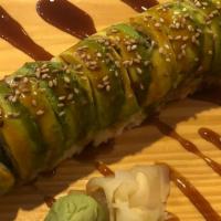 Caterpillar · Undercooked. Unagi, cucumber top avocado with unagi sauce.