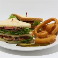 BLT Sandwich · All sandwiches and burgers are served with french fries onion rings or fresh fruit.