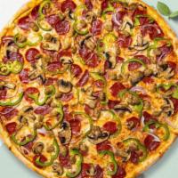 Halal Special Pizza · Halal pepperoni, mushrooms, onions, bell peppers and halal ground beef.