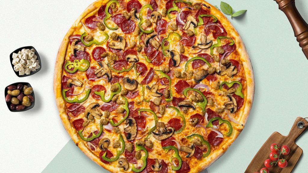Halal Special Pizza · Halal pepperoni, mushrooms, onions, bell peppers and halal ground beef.