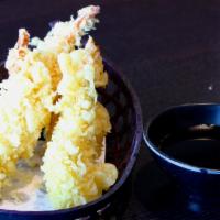 Ebi Tempura · Four pieces of fried shrimp tempura