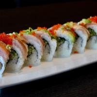 Double Albacore Roll · Albacore, cucumber, with albacore, spicy mayo, spicy sauce tobiko.