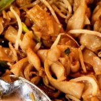 Chow Fun · Thick rice noodles stir-fried with bean sprouts and onions. Available with BBQ Pork, chicken...