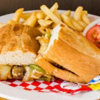 Philly Steak Sandwich · Onions and bell peppers. Served on 6