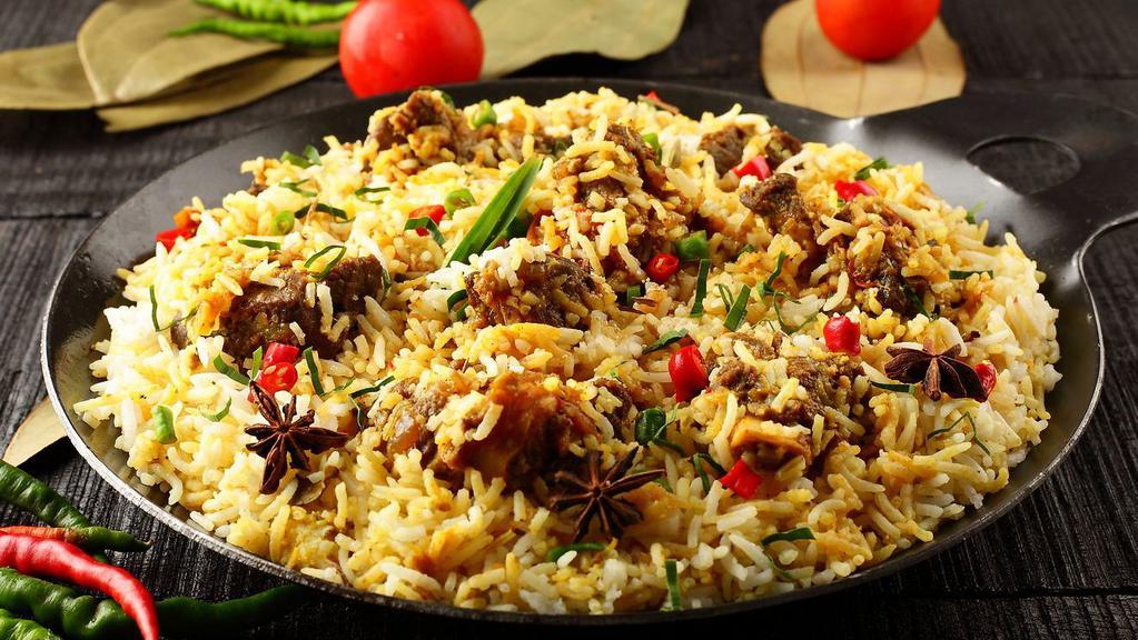 The Lamb Biryani · An exotic blend of basmati rice, juicy lamb and traditional spices and herbs.