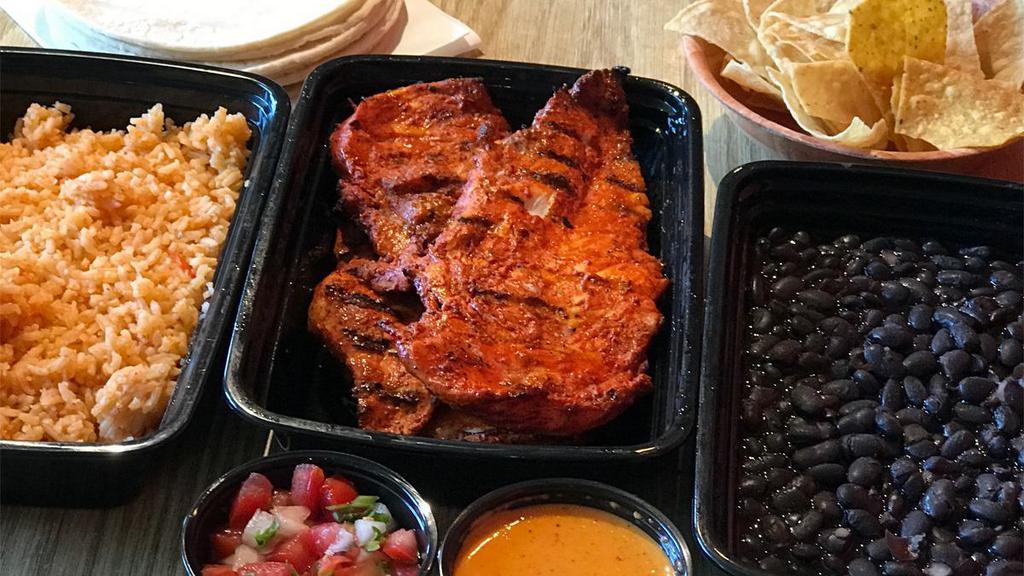 Family Pack Meal · Individually packed portions of the following: 16 oz of Protein (Your Choice), 20 oz Black Beans, 20 oz Rice, 4 oz Pico de Gallo, 4 oz Papalote House Salsa, 6 oz Chips, 12 Tortillas