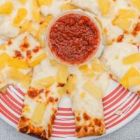 Pineapple Pizza Bites · 12 Pieces. Pineapple, pizza bread, fresh mozzarella cheese, served with marinara dipping sau...