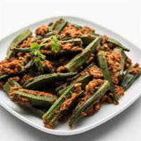 Bhindi Masala · Fresh okra cooked with onions and tomatoes.