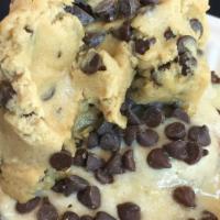 Peanut cookie roll · This roll has peanut butter frosting topped with our house made cookie dough and chocolate c...