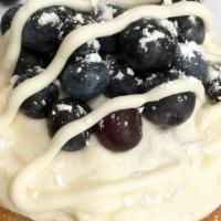Blueberry Pancake Roll · This roll has pancake frosting topped with fresh blueberries, a maple frosting drizzle, and ...