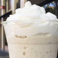 Vanilla Bean Milkshake · Vegan soy-based ice cream is used to make this sweet vanilla bean shake. We top it with coco...