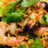 Grilled Prawns Salad · Grilled prawns mixed with lemongrass, onion, and cilantro in lime juice and sweet chili sauc...