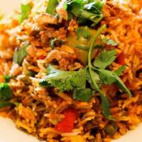 Vegetable Biryani · Fine basmati rice fried and cooked with vegetables, saffron & fragrant spices