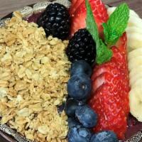 Acai Berry Bowl
 · One Size Only!
Strawberry, blueberry, acai berry, mango, topped with fruit and granola.