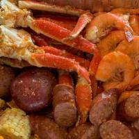 Tasting Menu E / 嘗鮮套餐 E · Set for 2. 
Headless Shrimps 1 lb, Snow Crab Legs 1 lb, Sausage 0.5 lb, Corn 2 pcs, Potato 2...