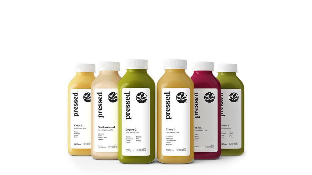 Cleanse 2-Our Most Popular Cleanse · This is our most popular cleanse & perfect for those who want to balance great-tasting juices with high efficiency. Upon waking, drink your first juice, and drink your next juice in order every two hours thereafter. This bundle includes: Greens 2, Citrus 2, Greens 3, Roots 3, Citrus 1, Vanilla Almond.
