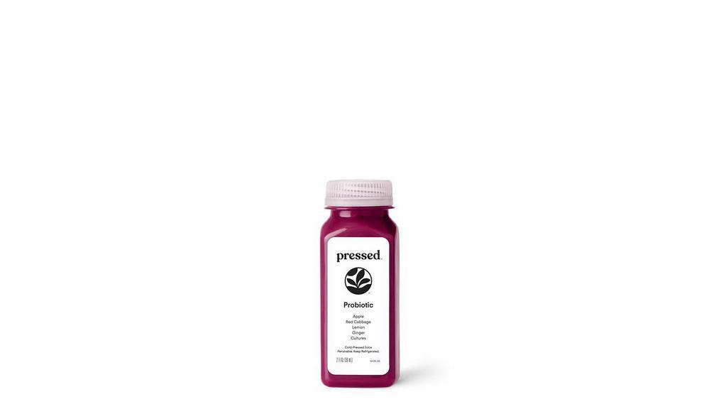Probiotic Shot · What's in this juice? It's a blend of apple, red cabbage, lemon, ginger and probiotic. A tasty & easy-to-drink combination of probiotics & red cabbage with sweet apple & a light kick of ginger.