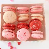 Valentine French Macarons · Includes 12 French Macarons with Valentine Decor