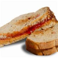 Classic PB&J · Sliced White or Wheat Bread, Peanut Butter & Strawberry Jelly.