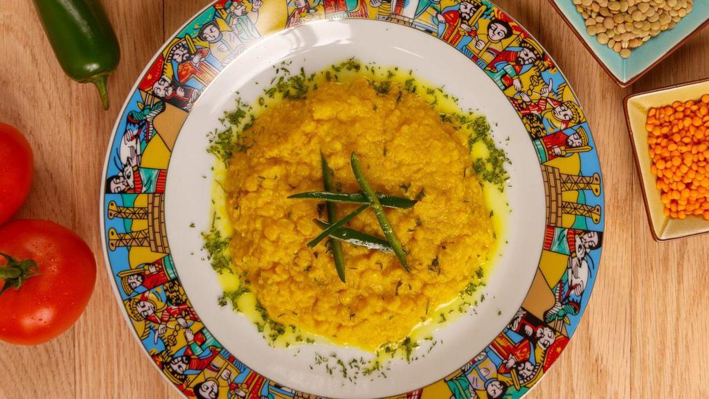 Pretty Lentil Liars (Yellow Lentils) · Authentic yellow lentils cooked with native Ethiopian spices and oven cooked special paste mix. Served with  Injera or Turmeric Rice.