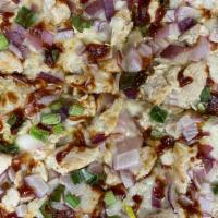 BBQ Chicken (Large (16 Inch)) · BBQ sauce, chicken, red, and green onions.