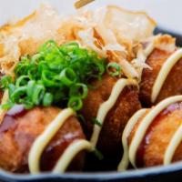 Takoyaki · Fried Octopus Balls! A street food classic straight from Osaka. Six fried octopus fritters d...