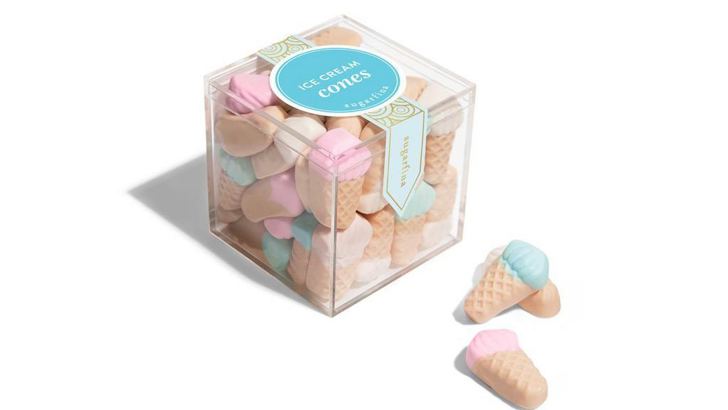 Candy Cube - Ice Cream Cones By Sugarfina · CUBES; Treat yourself to a refreshing scoop of gummy goodness. These ice cream candy gummies come in delicious flavors of strawberry, raspberry and vanilla waffle cone.