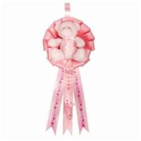 Baby Birth Announcement Ribbon With Plush Teddy Bear - It'S A Girl · A darling plush bear comes with this wholesale 24