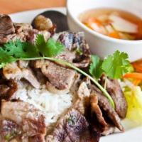 Com Thịt Nướng · Grilled Pork or Organic Free Range Chicken with Steamed Rice