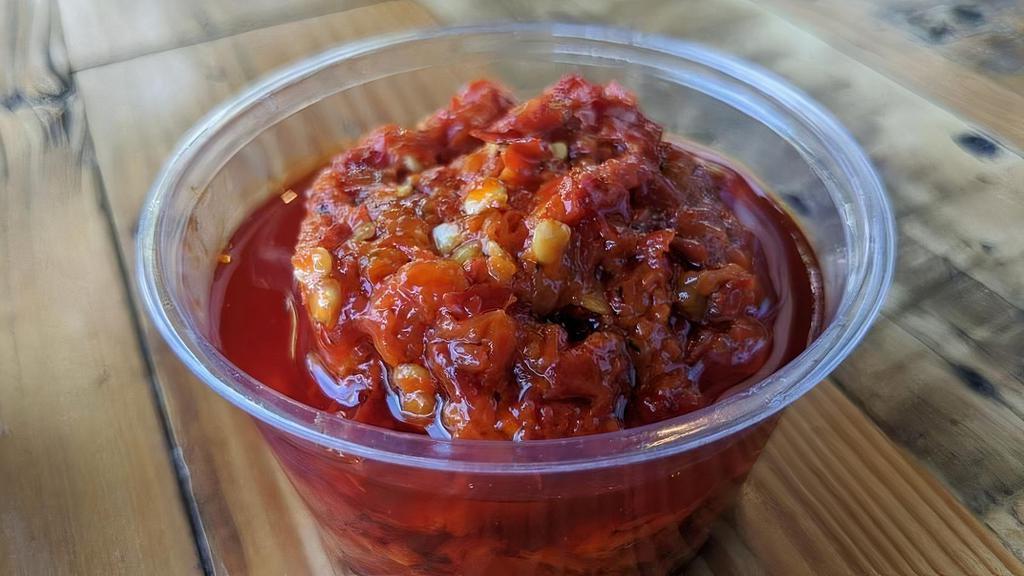 Calabrian Chili Paste · Italian secret seasoning that is perfect for pizzas and beyond