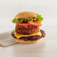 Shack Stack · Cheeseburger topped with a 'Shroom Burger with lettuce, tomato, ShackSauce (contains milk, w...