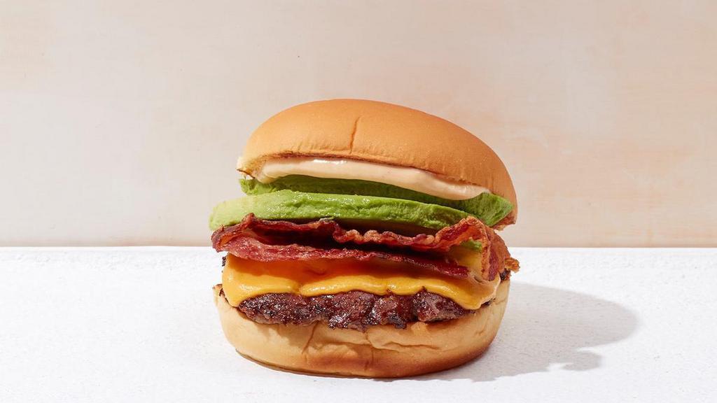 Avocado Bacon Burger · Cheeseburger topped with freshly sliced avocado, applewood-smoked bacon, ShackSauce