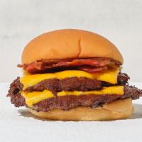 Bacon Cheeseburger · Cheeseburger topped with applewood-smoked bacon on a toasted bun