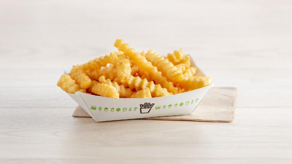 Fries · Crispy crinkle cut fries (contains soy)