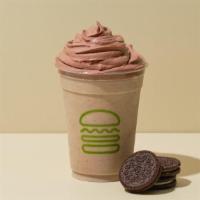 Oreo® Funnel Cake Shake · OREO® cookies and funnel cake crunch hand spun with vanilla frozen custard, topped with choc...