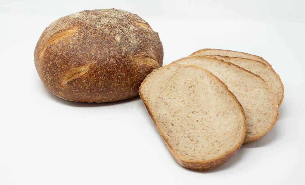 County Sour Whole Wheat · Rustic crusty sourdough loaf composed of 50/50 blend of whole wheat flour and white bread flour.