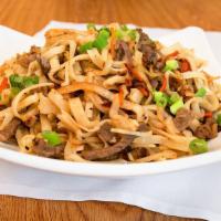 Tsuivan · Mongolian noodles. Home made pasta, beef, carrot and cabbage mixed seasoned with salt and on...