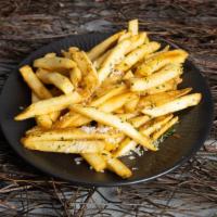 Believe You Can Fry (Fries) · Idaho potatoes fried until golden crisp, served with a fab sauce of your choice: marinara, v...