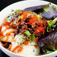 Short Rib Bowl · Gluten-free. Korean BBQ short rib(kalbi), with white or brown season furikake rice, kimchi, ...