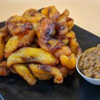 Alloko (pronounced-a-low-ko) · Plantain fries -proprietary côte d’Ivoire artisan delicacy served with a delectable prebioti...