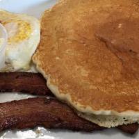 Breakfast Combo 2X4 · 2 bacon, 2 sausage, 2 eggs, and choice of 2 pancakes, 2 french toast, 1 waffle, or 2 biscuit...