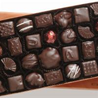 Dark Chocolate Assorted Gift Box 14.5 Oz. · For the dark chocolate lover we present a selection of butter creams, nut clusters and caram...