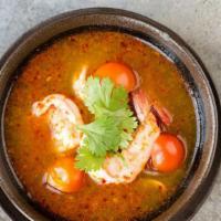 Tom Yum Shrimp · Shrimp & mushroom in spicy & sour soup
